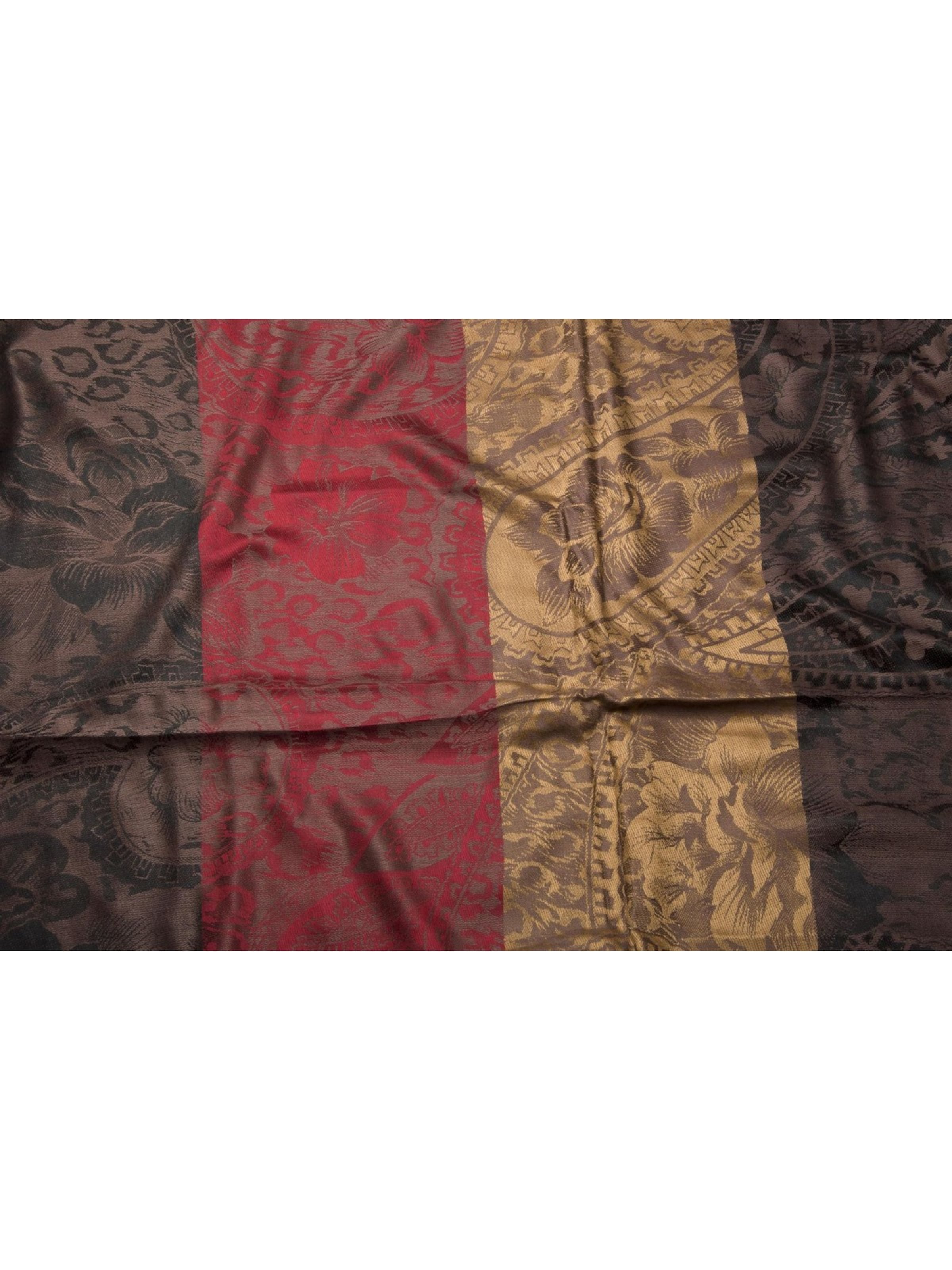 styleBREAKER Loop scarf 'Loop mit Hibiskus Blüten und Paisley Muster' in Brown