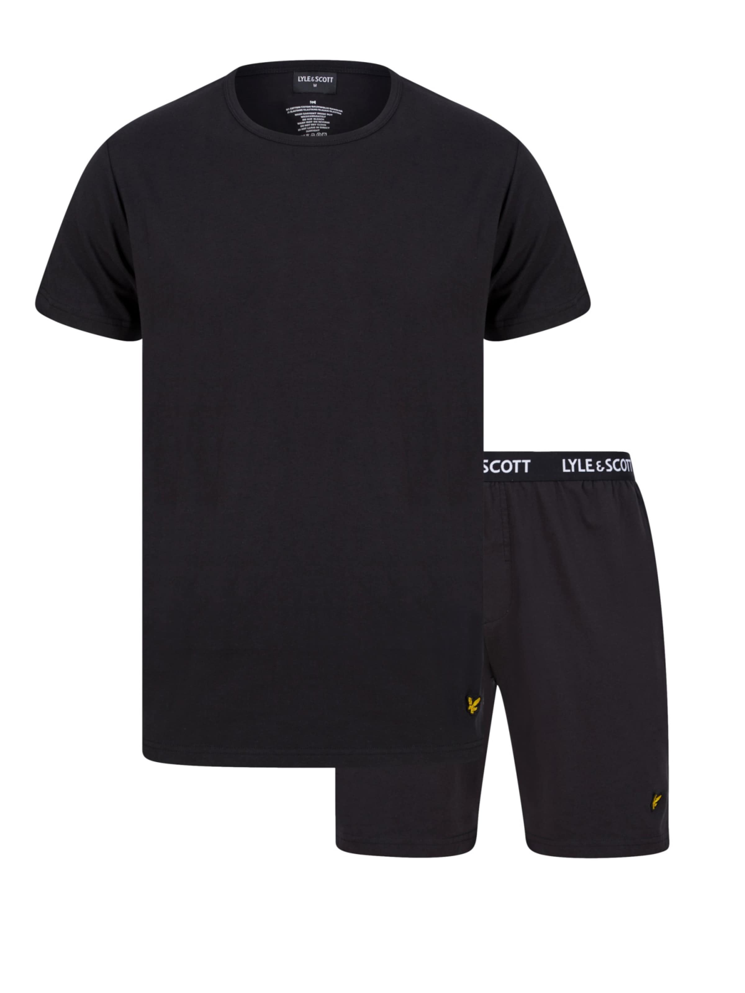 Pyjama court 'Charlie' Lyle & Scott en noir : devant