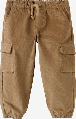 MANGO KIDS Tapered Trousers in Brown: front