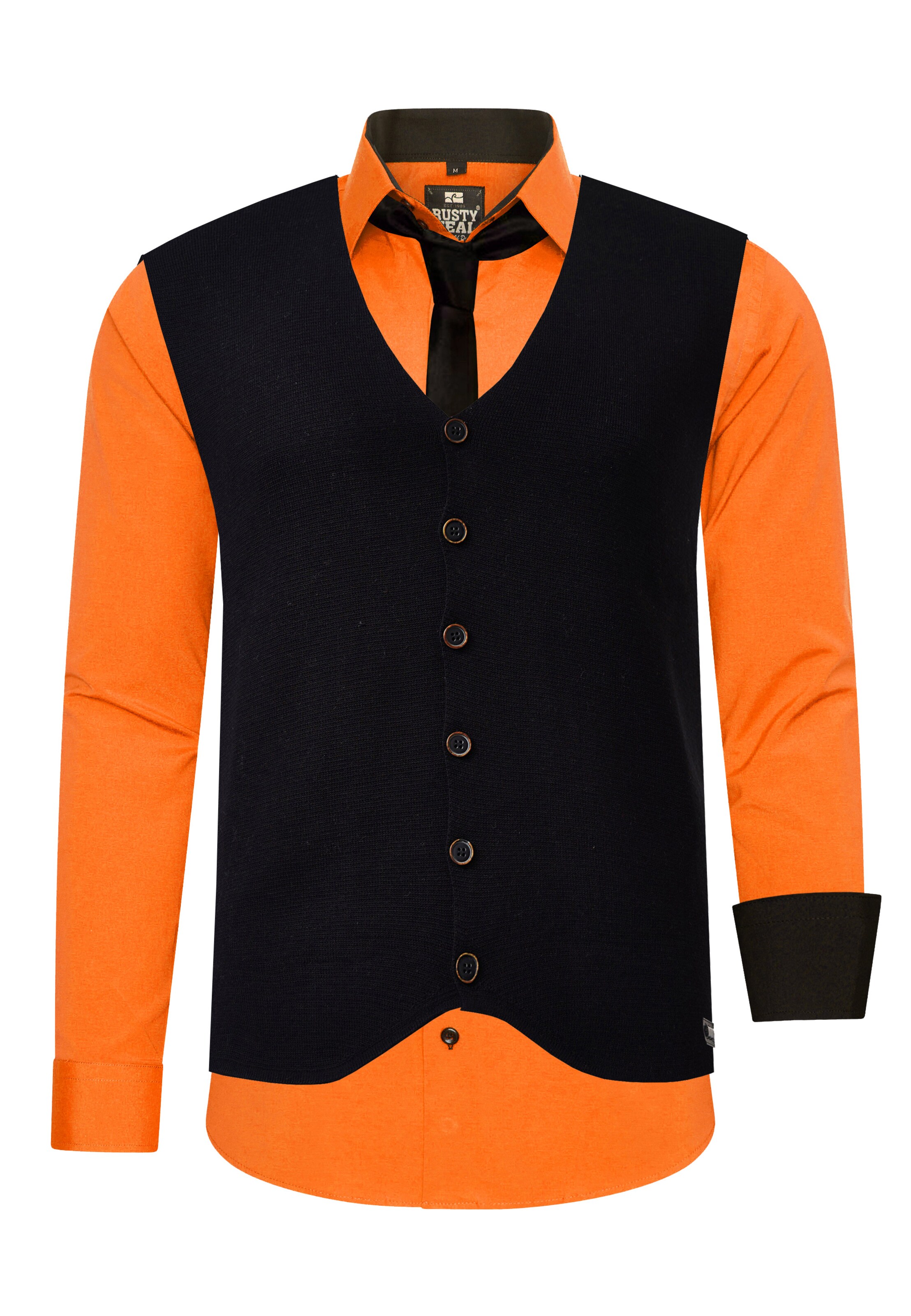 Rusty Neal Slim Fit Hemd in Orange: Vorderseite