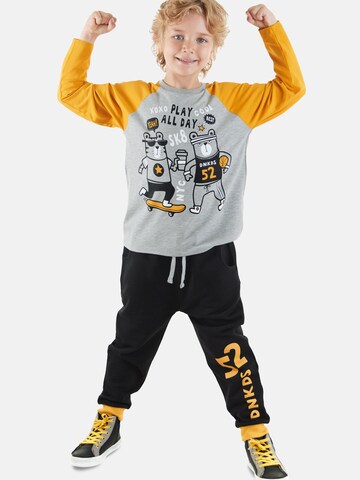 Denokids Tracksuit 'Play Allday' in Grey: front