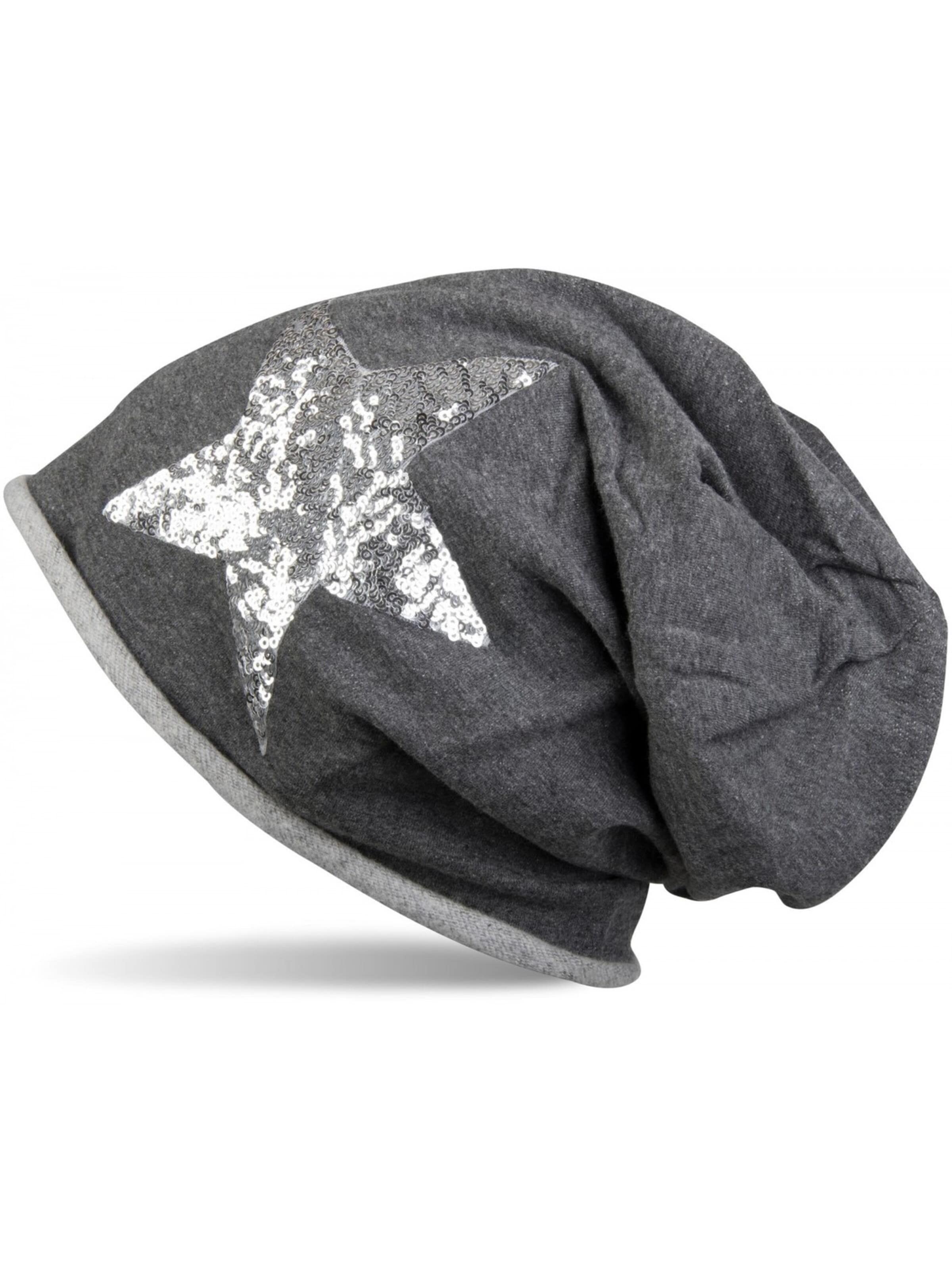 styleBREAKER Beanie 'Beanie mit Pailletten Stern & Rollrand' in 54-64 in mottled grey, Item view