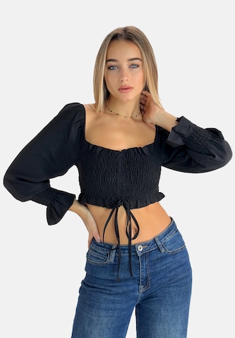 Chemisier Elara en noir : devant