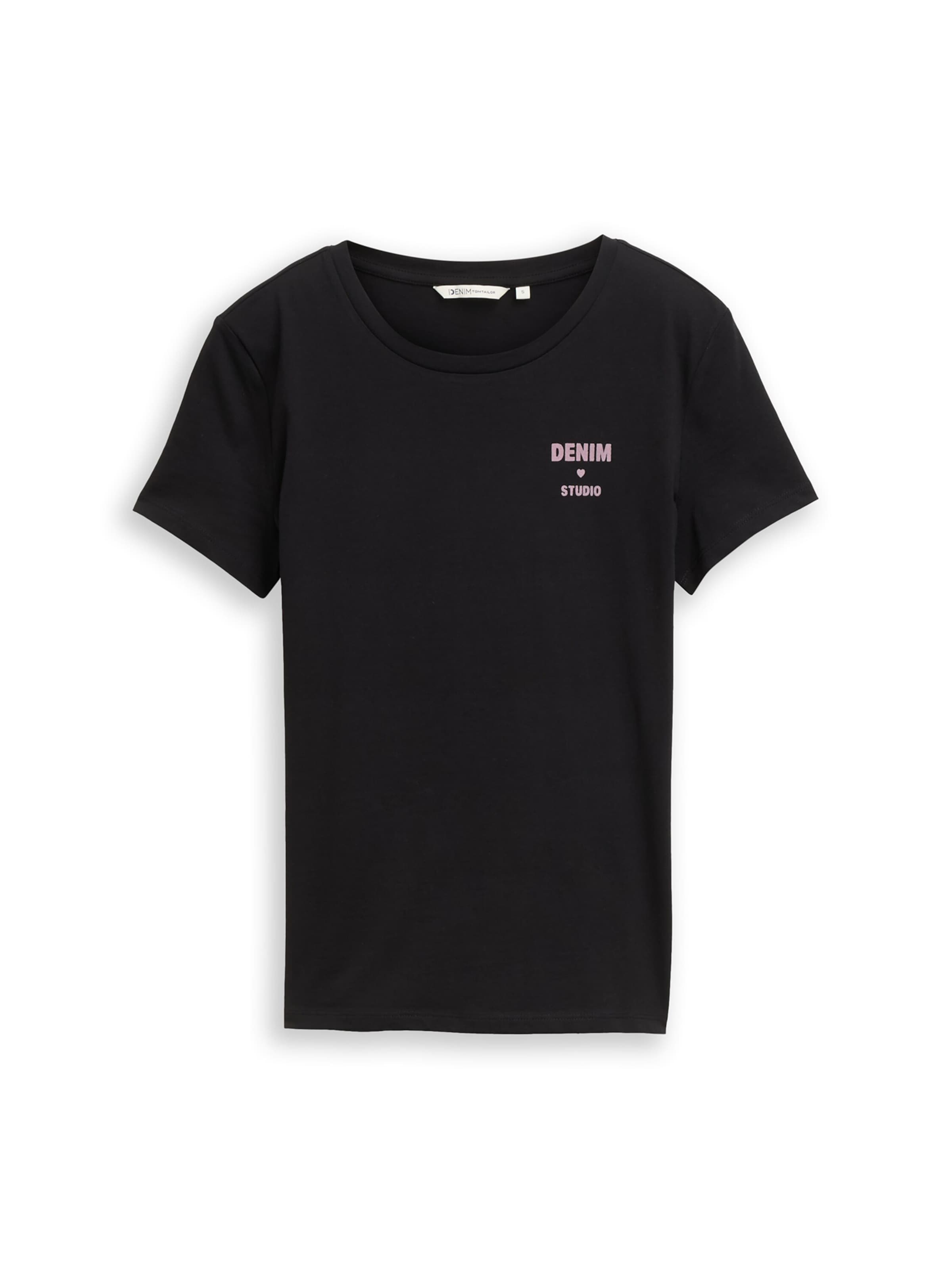 TOM TAILOR DENIM Μπλουζάκι σε μαύρο: μπροστά