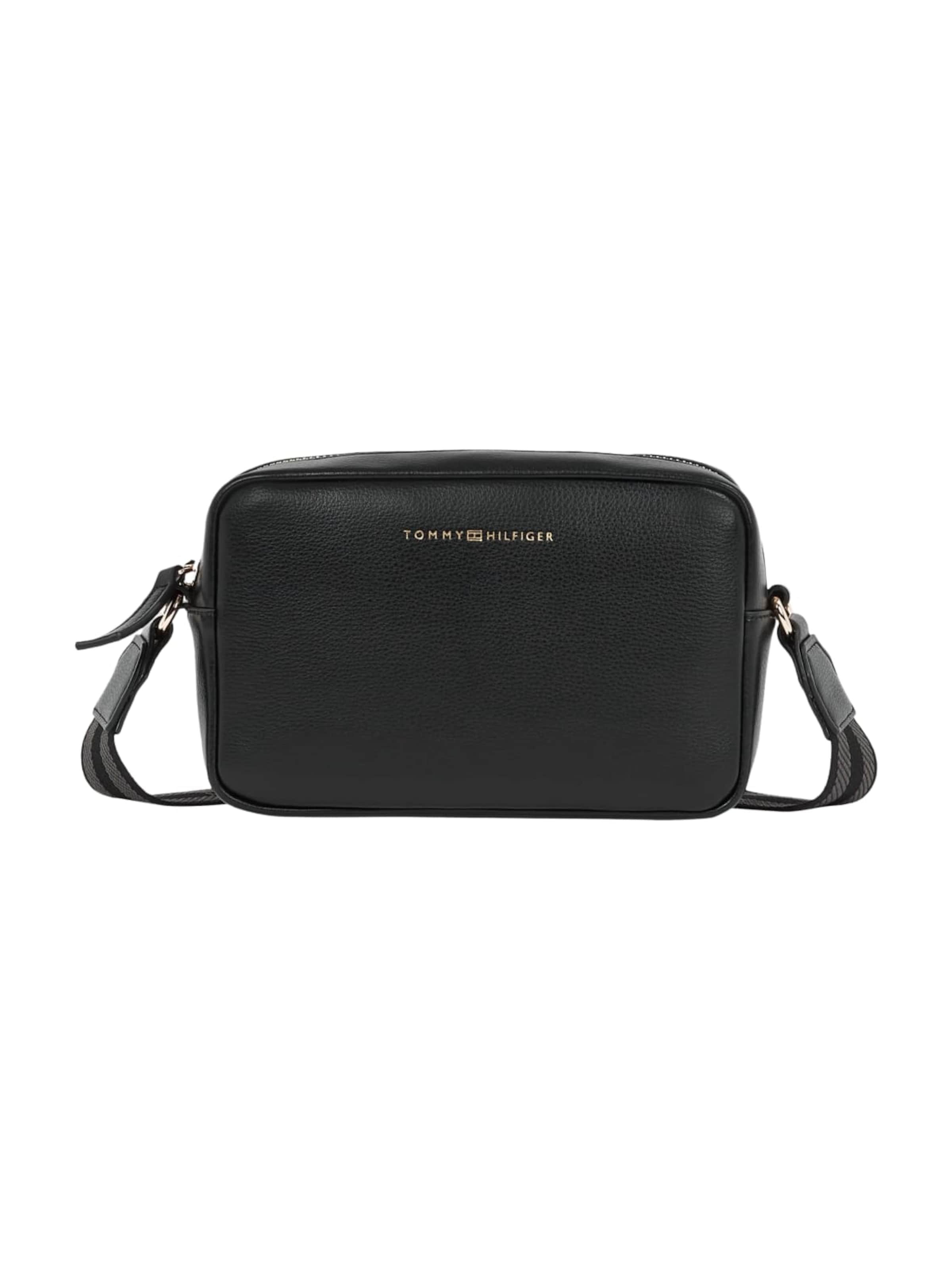 TOMMY HILFIGER - Bolso de hombro 'Tommy Hilfiger Sac Bandoulière Th Logotape AW0AW17689 Noir' en negro: frente