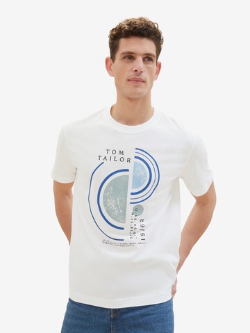 T-Shirt TOM TAILOR en blanc : devant