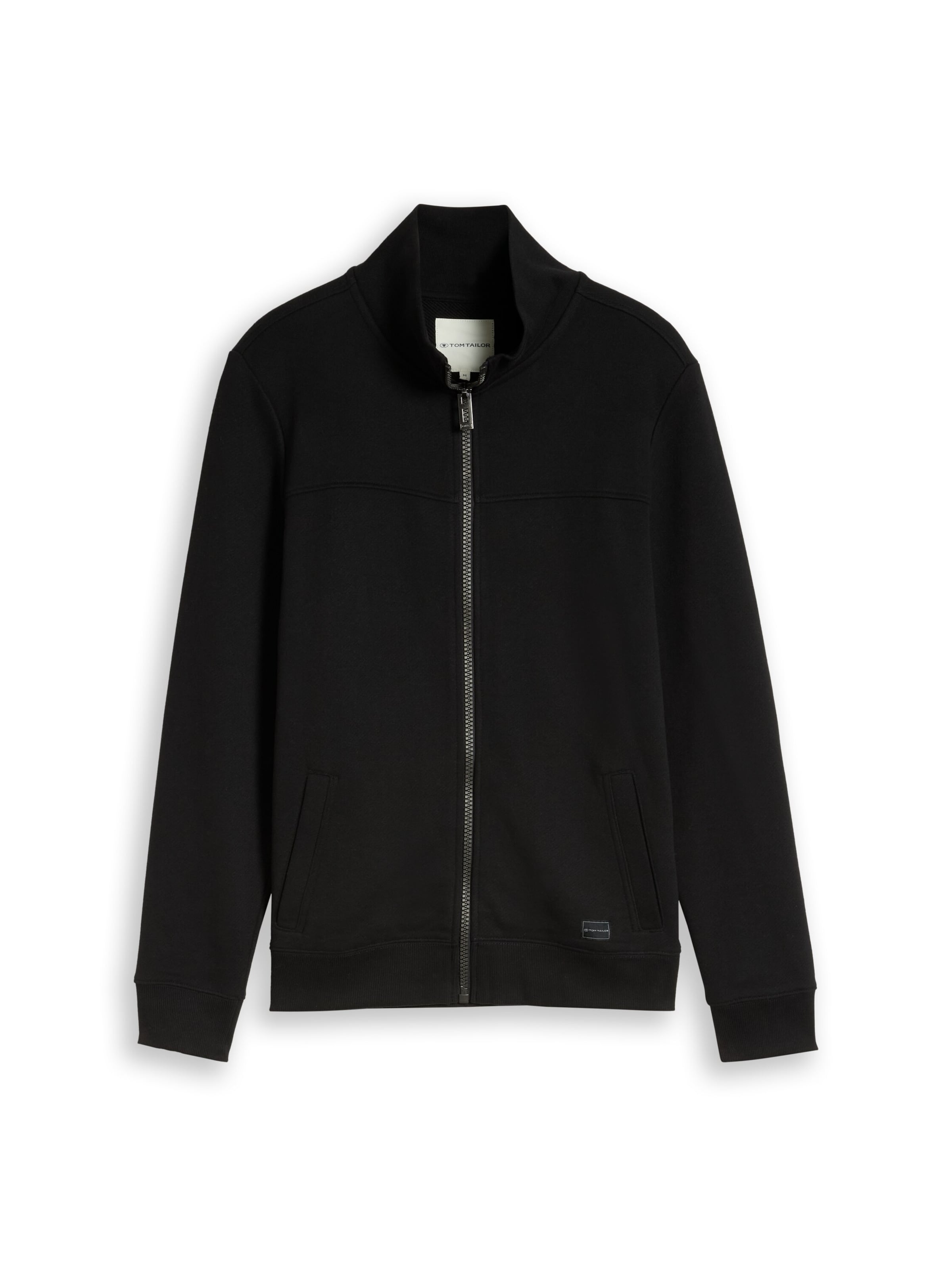 TOM TAILOR Sweatjacke in Schwarz: Vorderseite