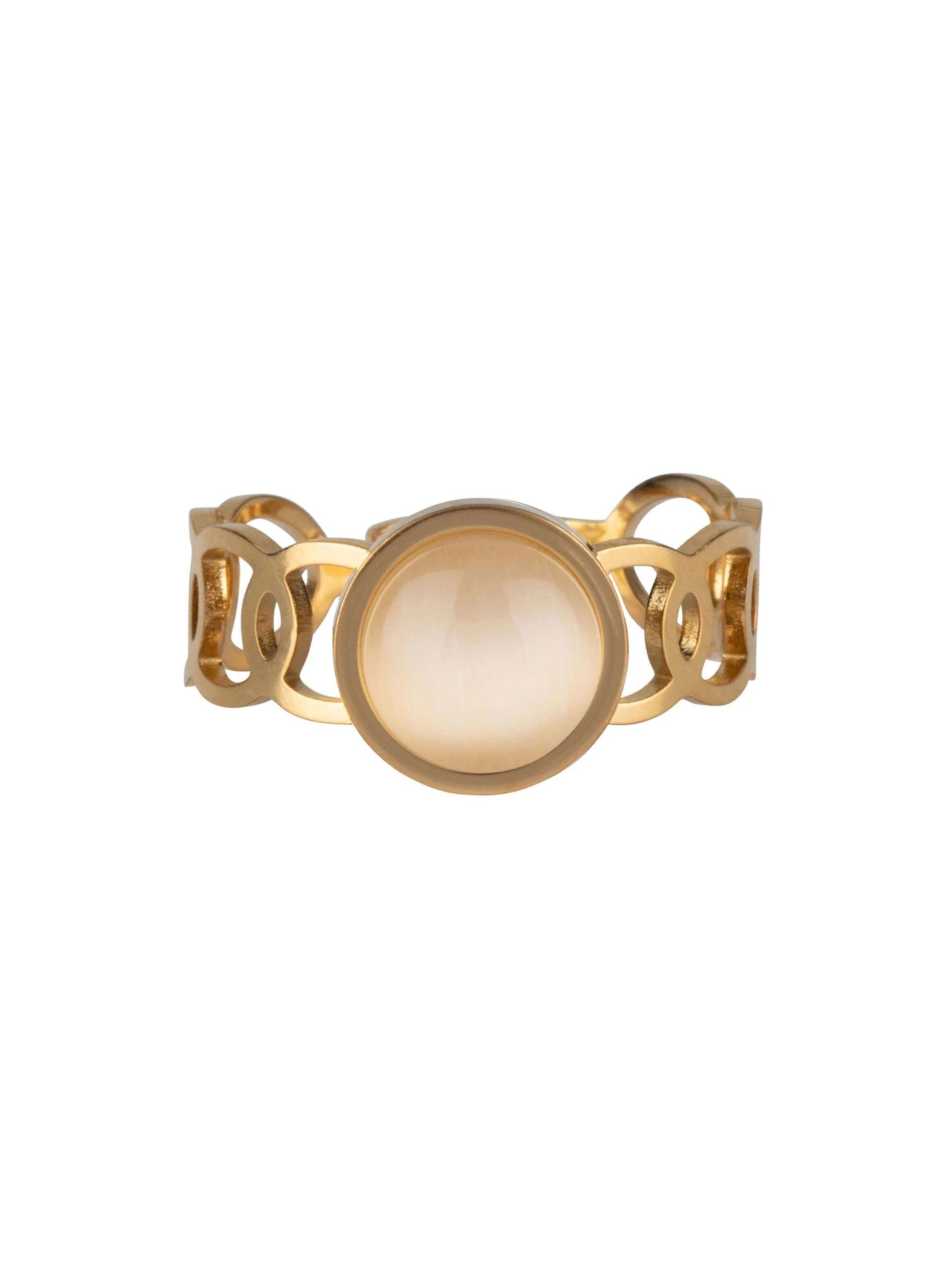 Chic by Lirette Ring 'Ring Stone Round' in Gold: front