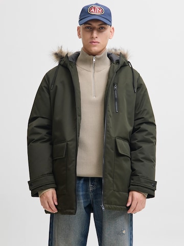 JACK & JONES Winter Parka 'JJCHARLIE' in Green: front
