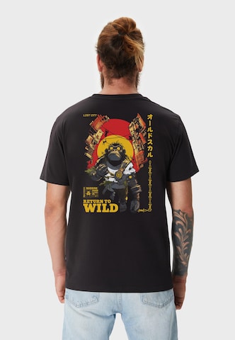 Oldskull Shirt 'Wrldvibe Return to Wild Graphic' in Black