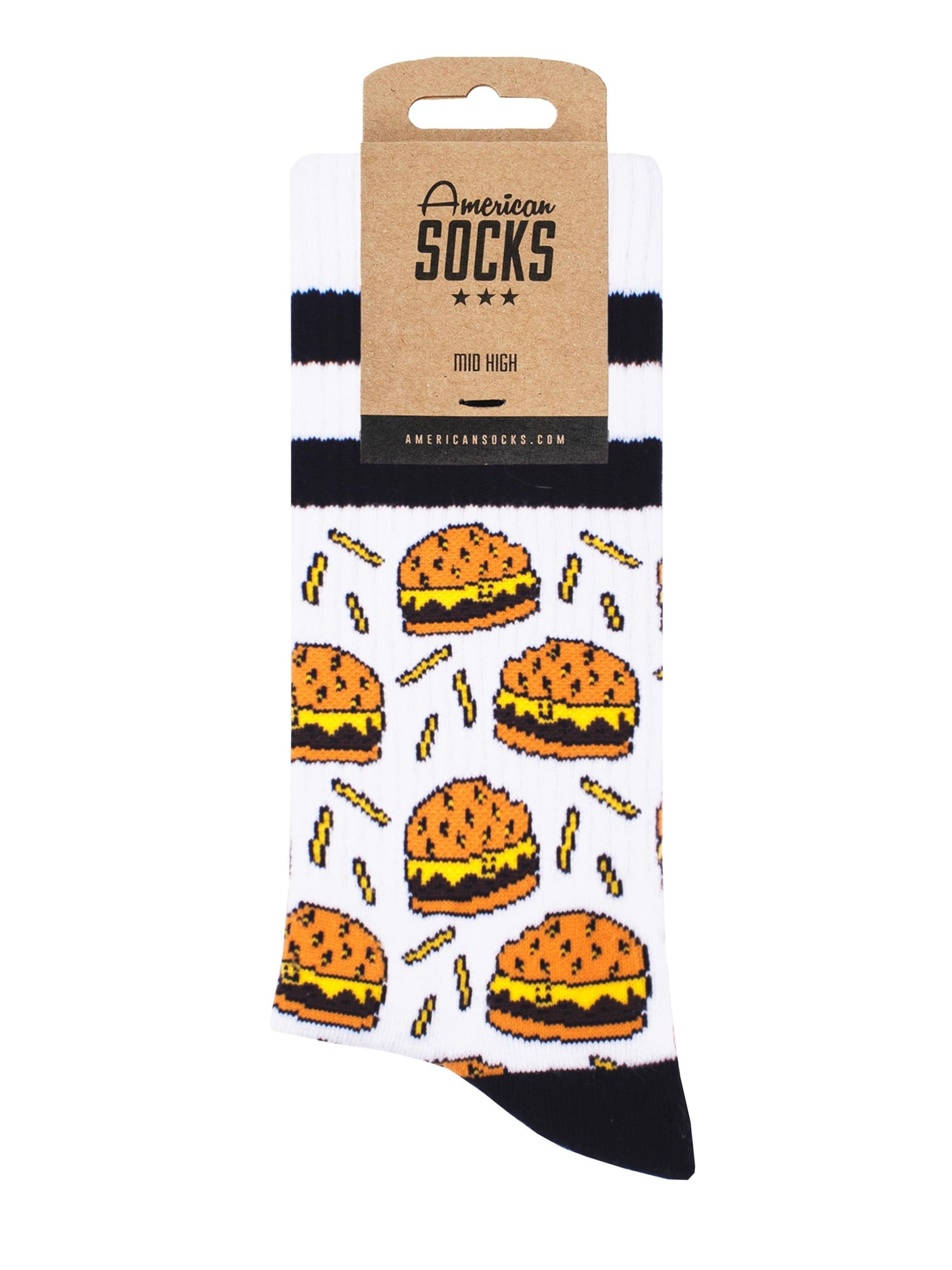 American Socks - Calcetines 'Burger Mania' en blanco