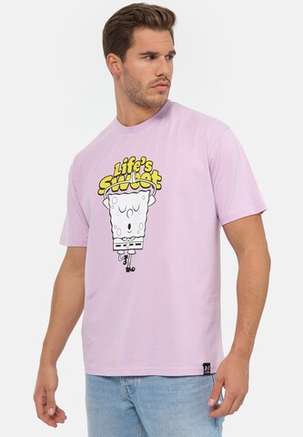 Recovered Shirt 'SpongeBob Lifes Sweet Relaxed' in Lila