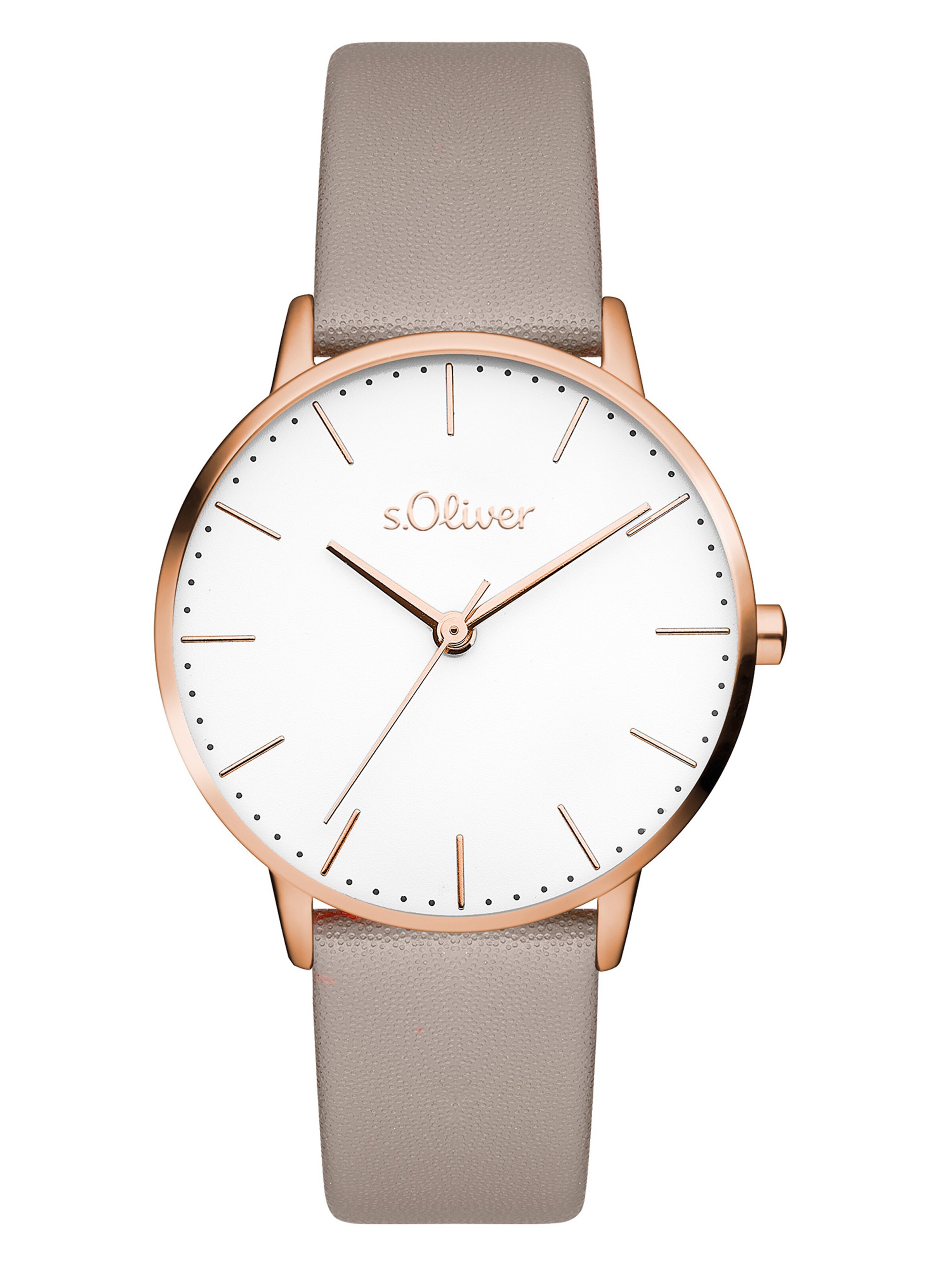 s.Oliver Analog Watch in Brown: front