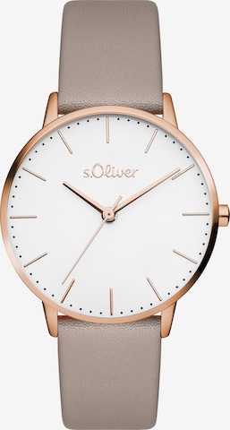 s.Oliver Analog Watch in Brown: front
