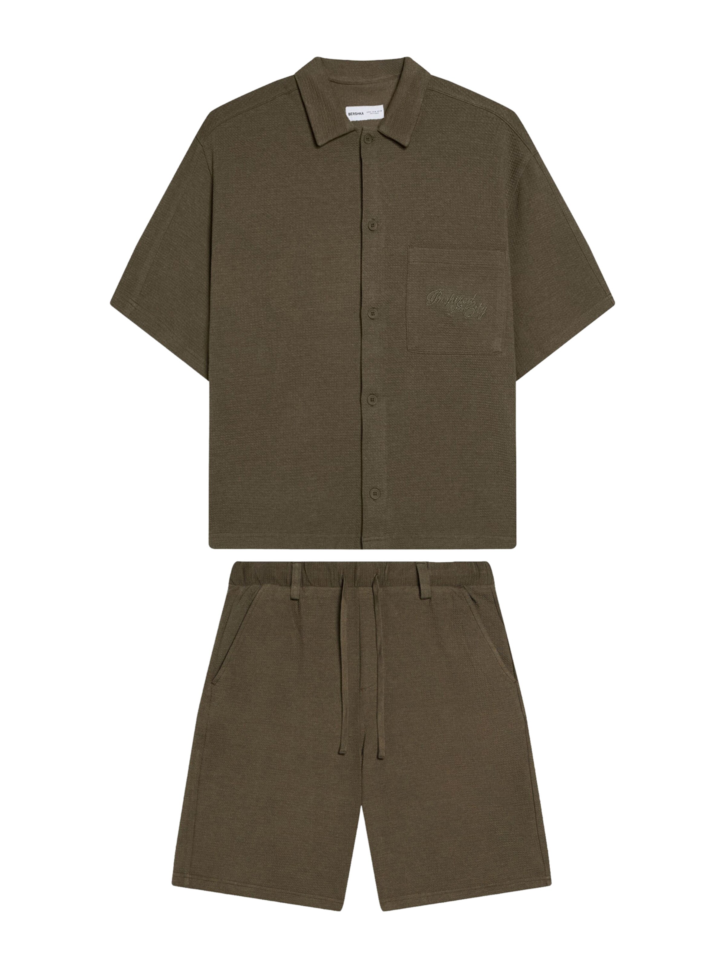 Bershka Sweat suit in Green: front