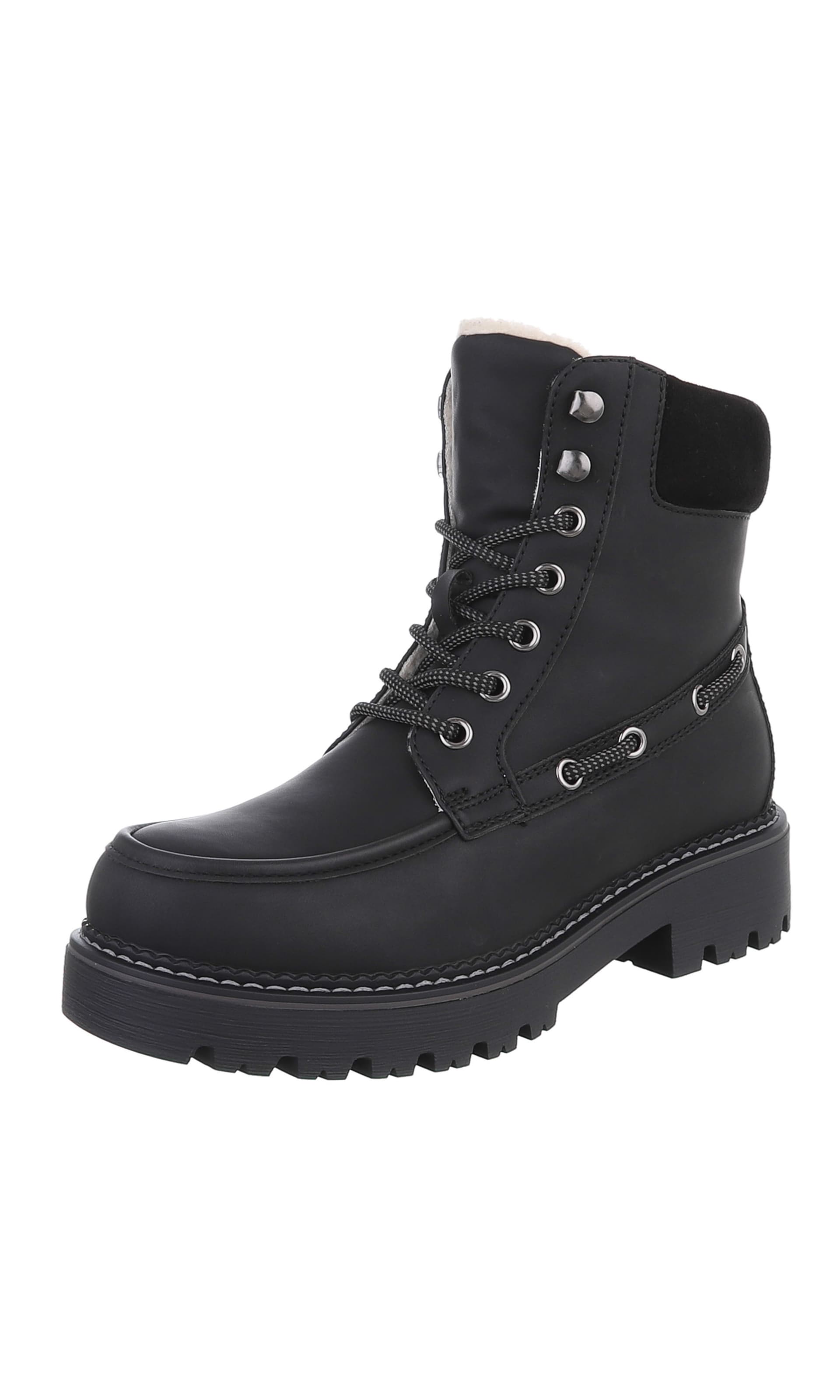 Ital-Design Stiefelette in Schwarz: Vorderseite