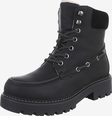 Ital-Design Stiefelette in Schwarz: Vorderseite