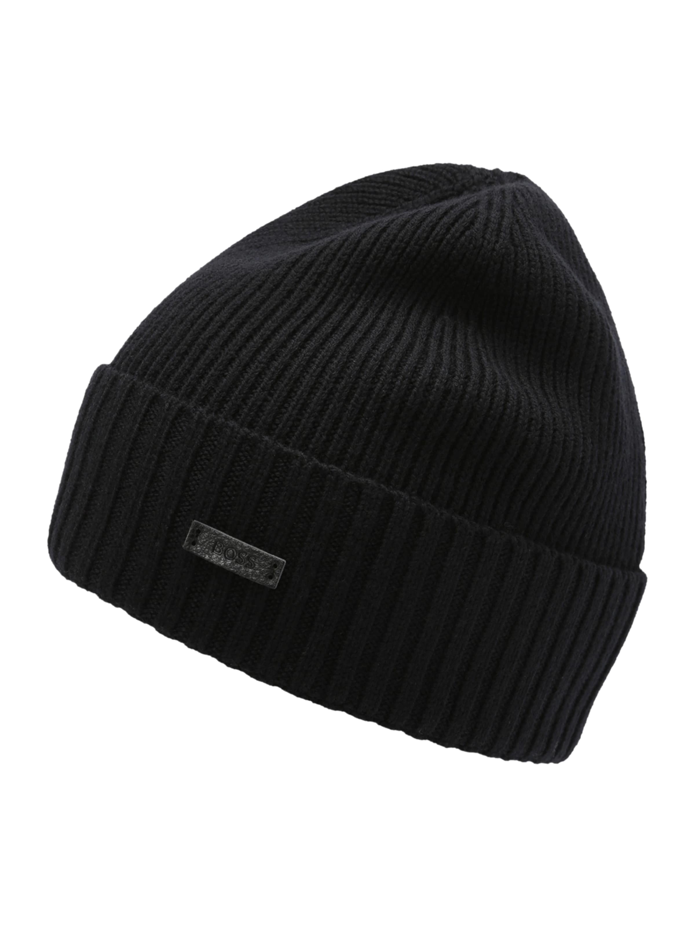 BOSS Beanie &#x27;Fati&#x27; in Black: front