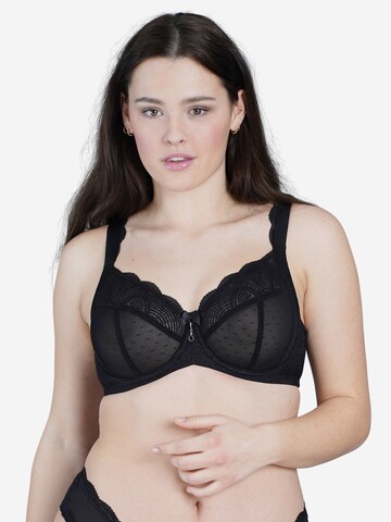 SugarShape T-shirt Bra 'Clara Lace' in Black: front