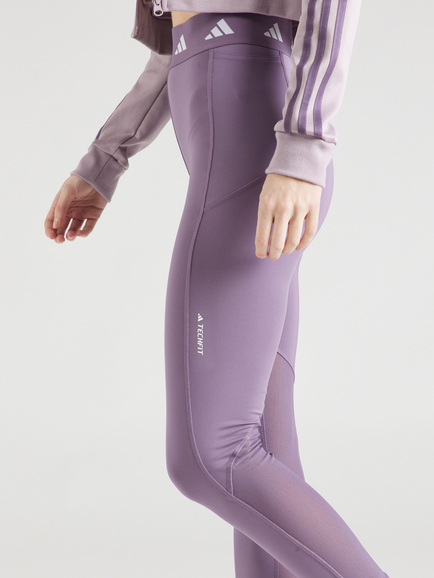 purpurinė ADIDAS PERFORMANCE Siauras Sportinės kelnės 'Techfit Stash Pocket Full-length'