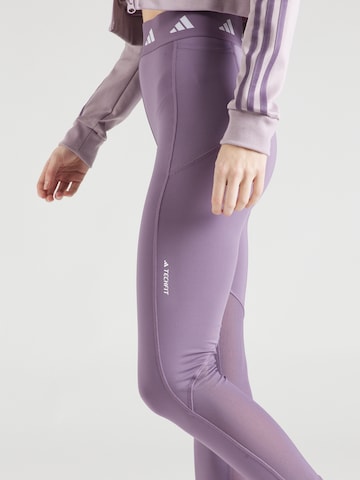 ADIDAS PERFORMANCE Skinny Workout Pants 'Techfit Stash Pocket Full-length' in Purple
