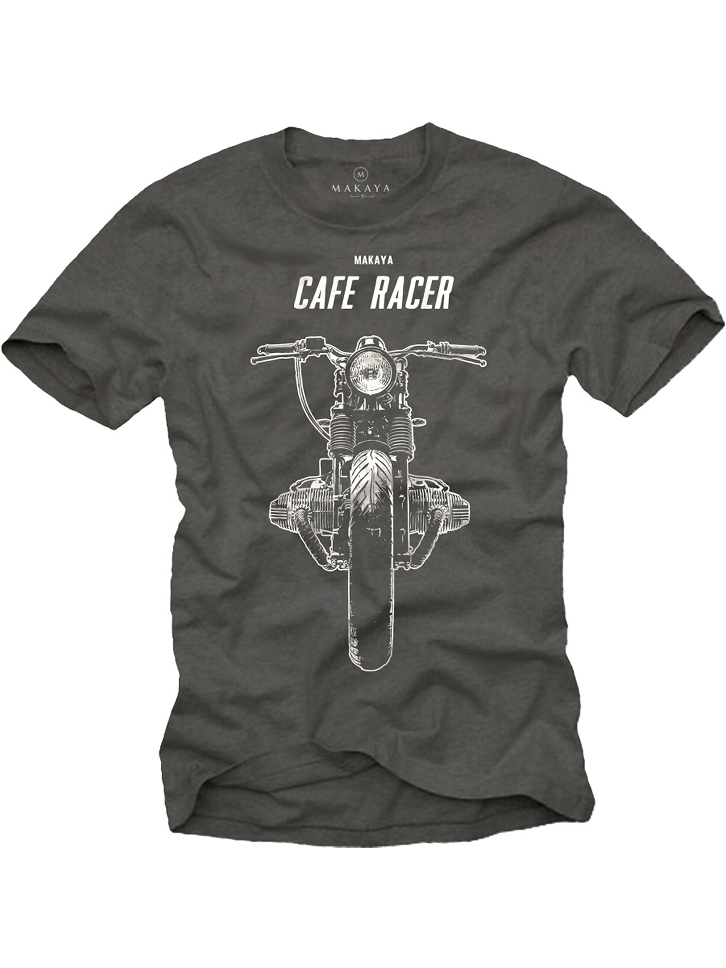 MAKAYA Shirt 'Cafe Racer' in Grey: front