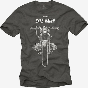 MAKAYA Shirt 'Cafe Racer' in Grey: front