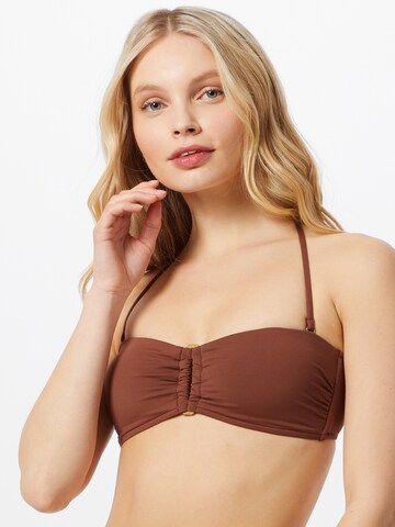 Seafolly - Top de bikini en marrón: frente