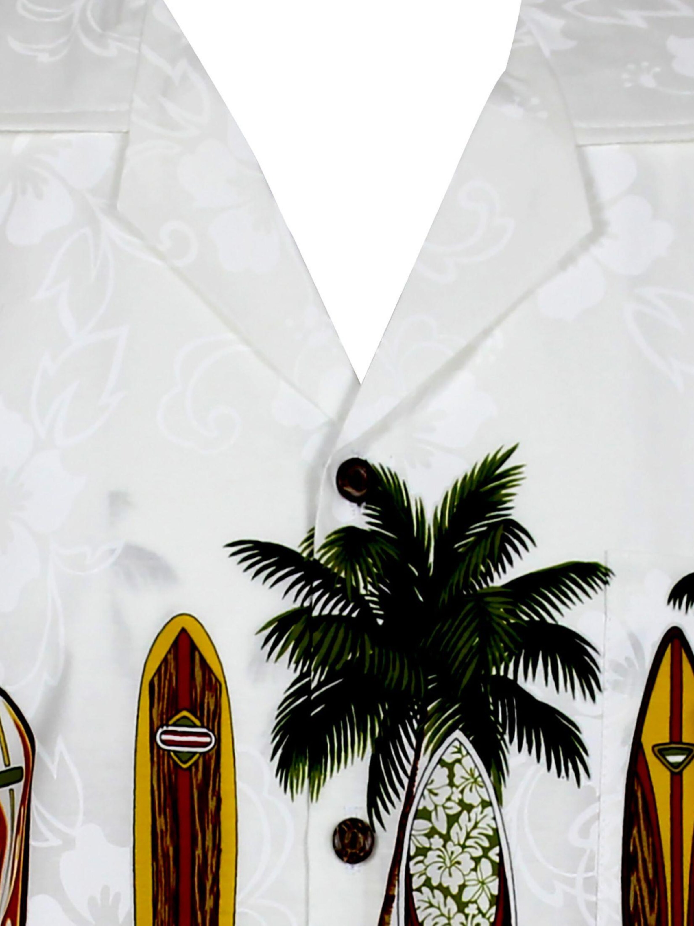 Regular fit Camicia 'Surfbretter' di Pacific Legend in bianco