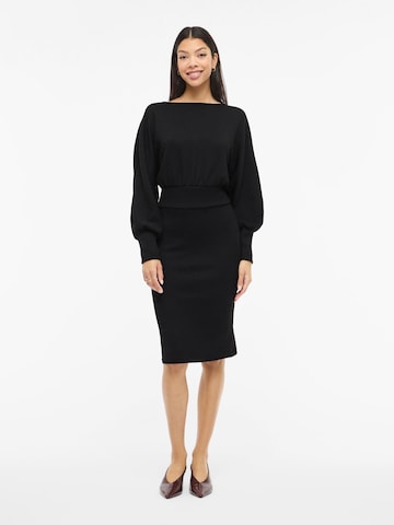 Robes en maille VILA en noir : devant