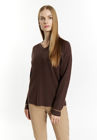 Pull-over DreiMaster Klassik en marron : devant