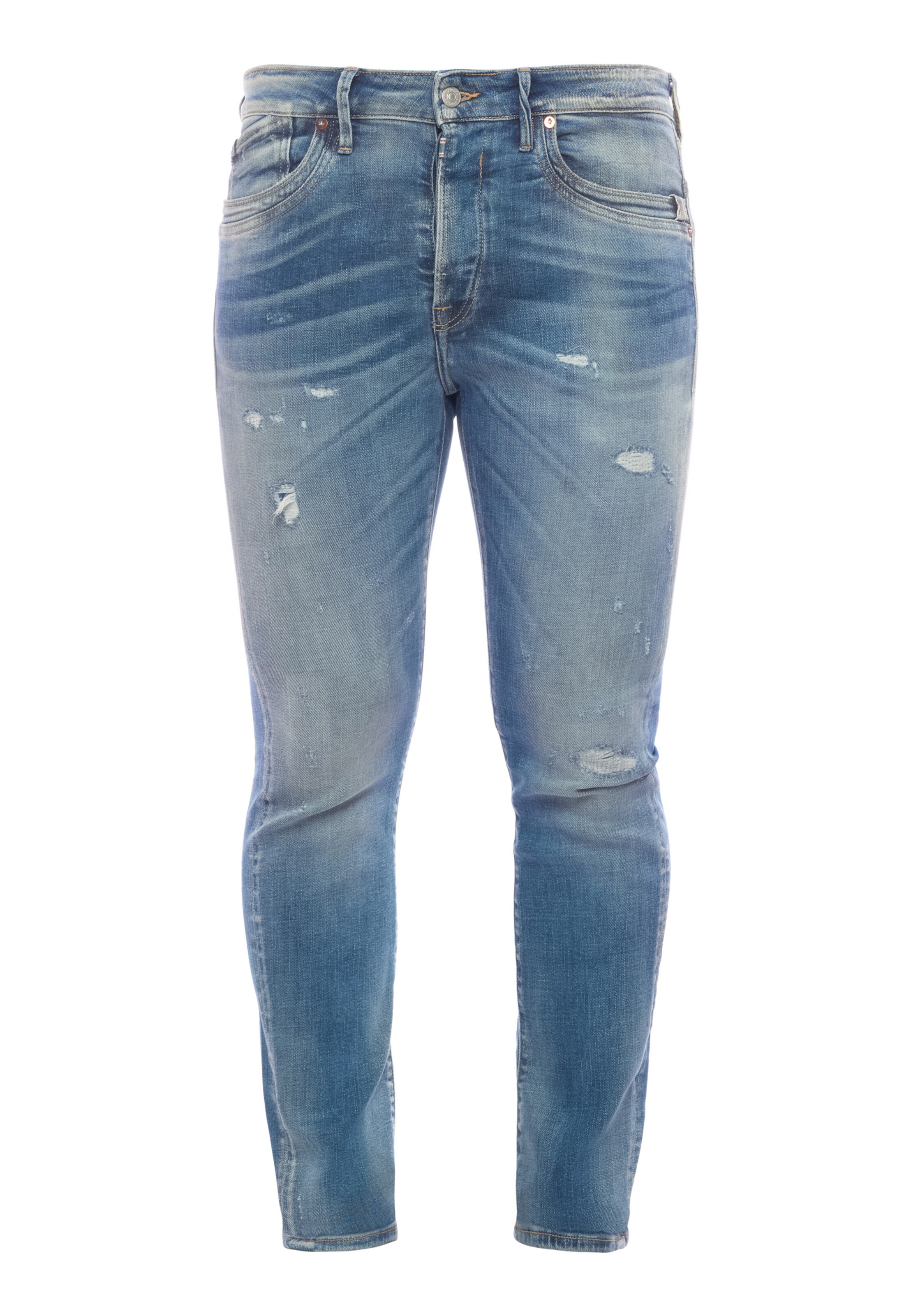 Le Temps Des Cerises Slimfit Jeans 'Alost' in Blauw: voorkant