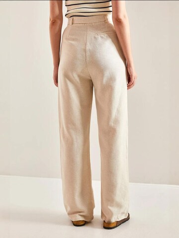 Bianco Lucci Wide Leg Hose in Beige