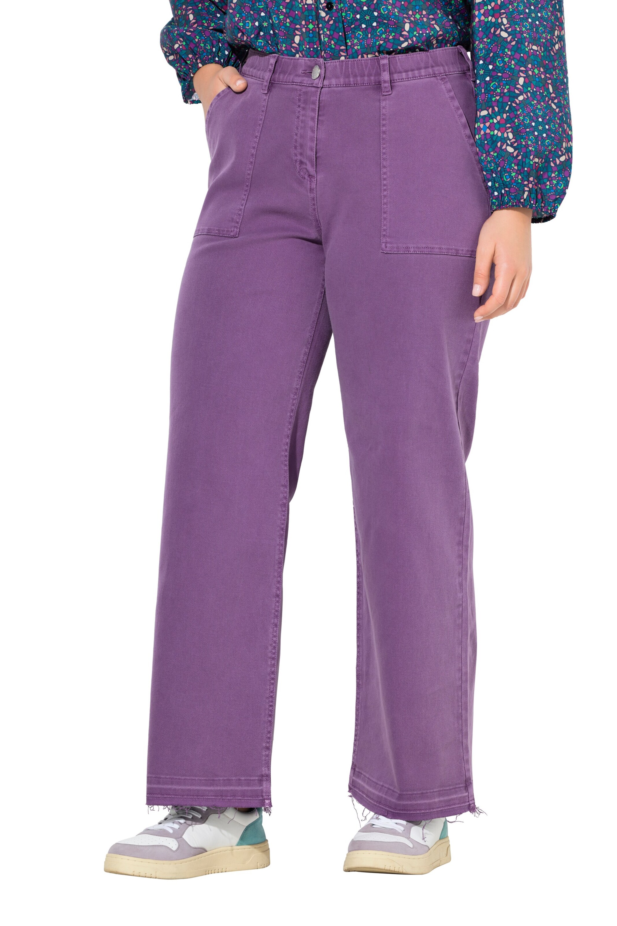 Ulla Popken Regular Jeans in Lila: voorkant