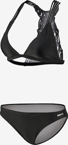 BECO the world of aquasports Triangle Sports Bikini 'BEactive' in Black: front