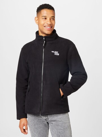 Lake View Fleece jas 'David ' in Zwart: voorkant