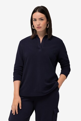 Ulla Popken Sweatshirt in Blauw: voorkant