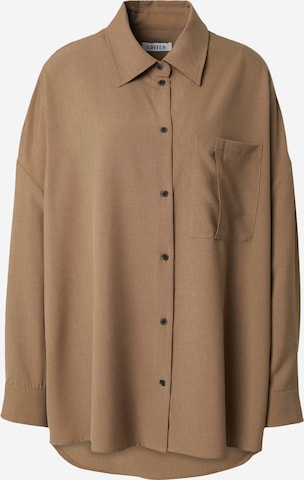 EDITED Blouse 'Umeko' in Bruin: voorkant