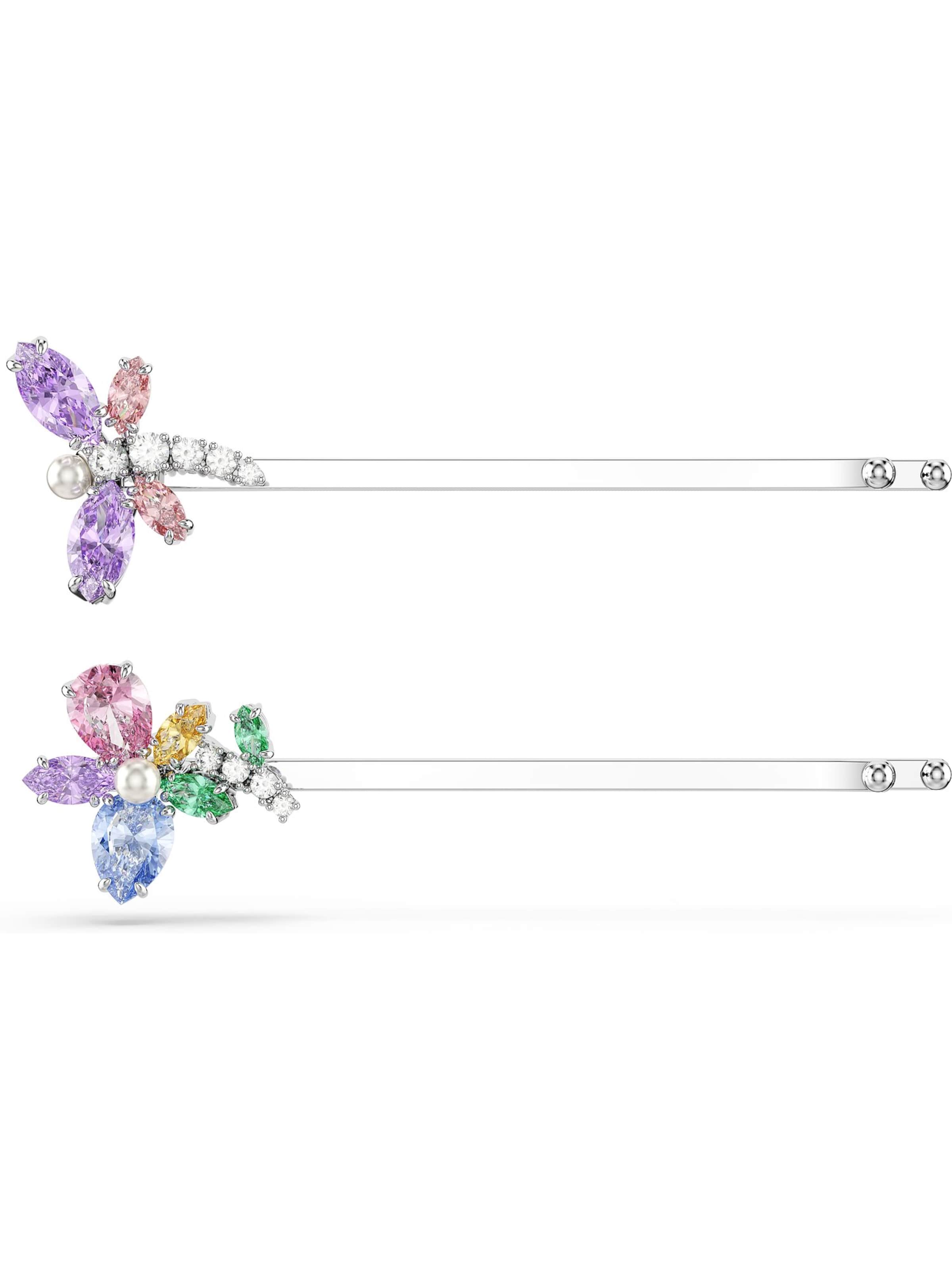 Swarovski Haarnadel in lila / silber / transparent / perlweiß, Produktansicht