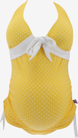 Triangolo Tankini 'Annie' di petit amour in giallo: frontale