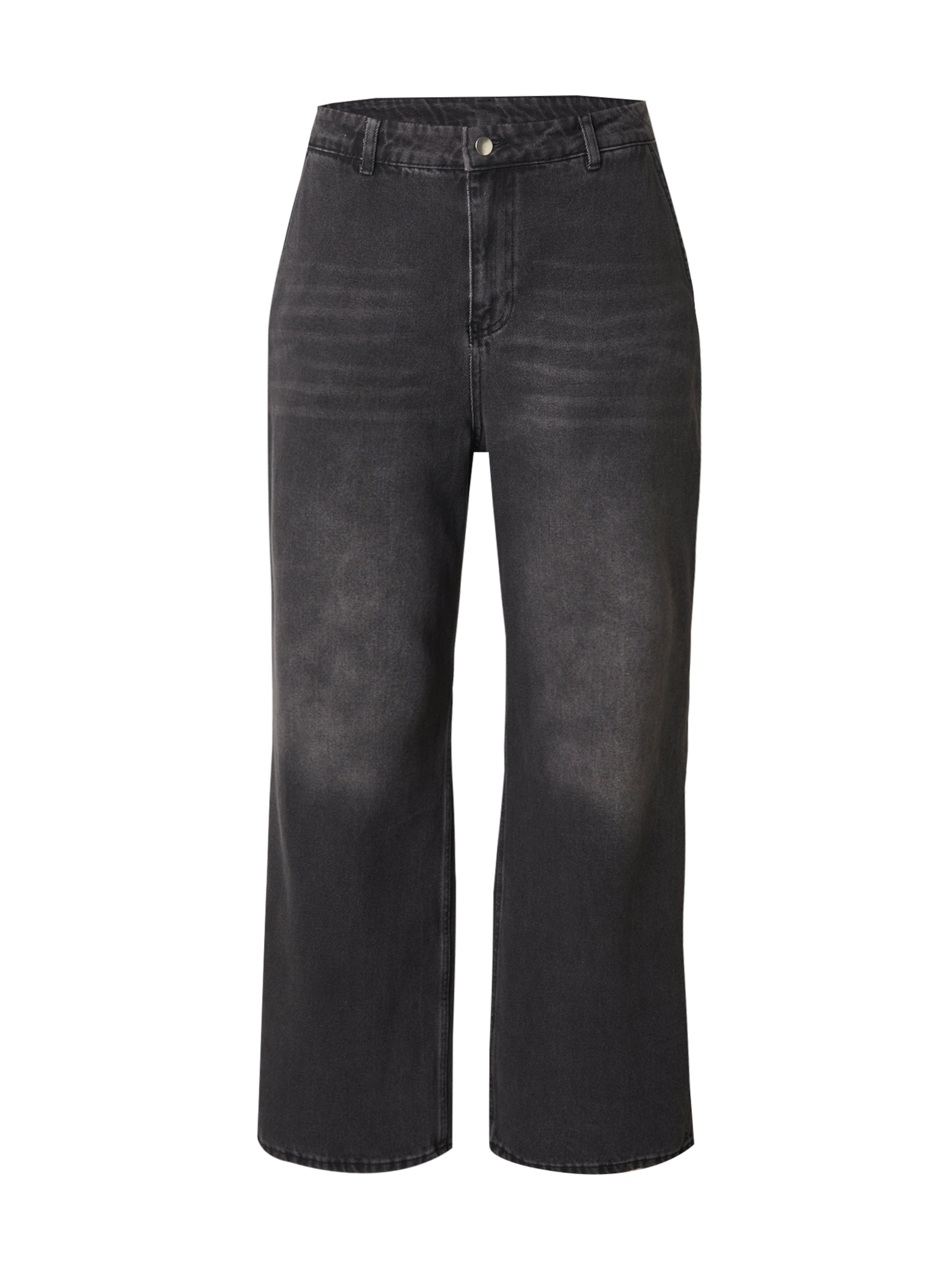 Wide leg Jeans de la Trendyol Curve pe gri: față