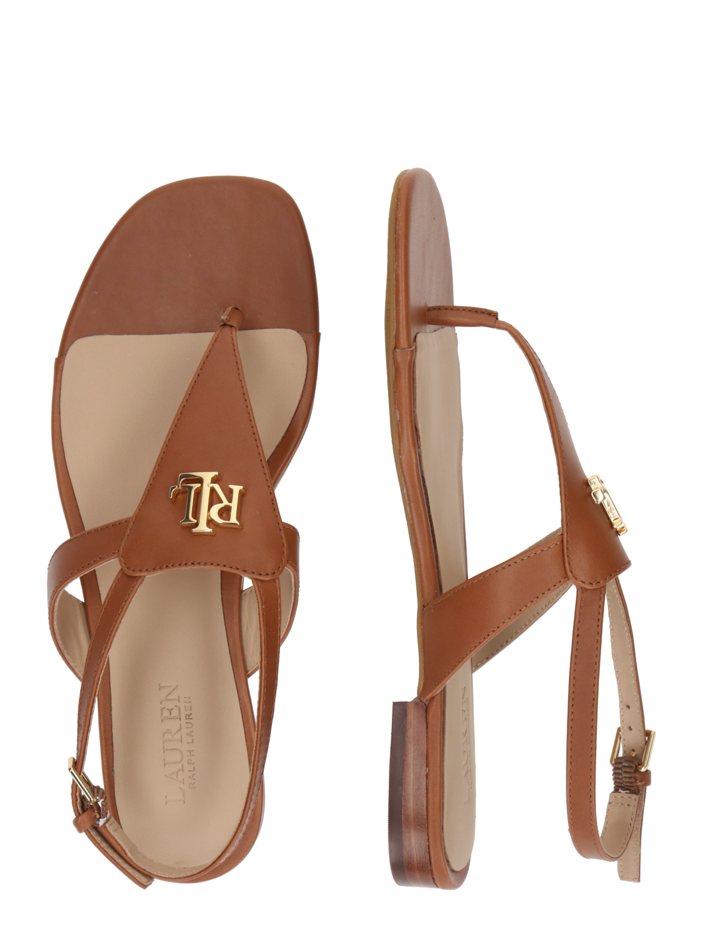 Flip-flops 'EVERLEY' de la Lauren Ralph Lauren pe maro