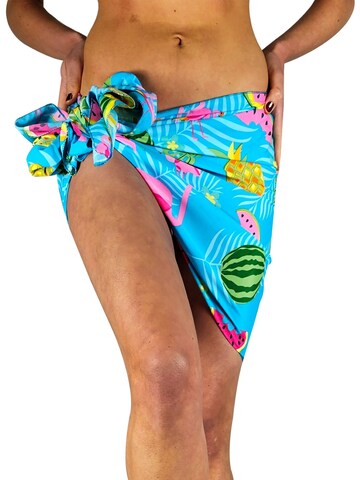 King Kameha Scarf 'Flamingo Melon' in Blue: front