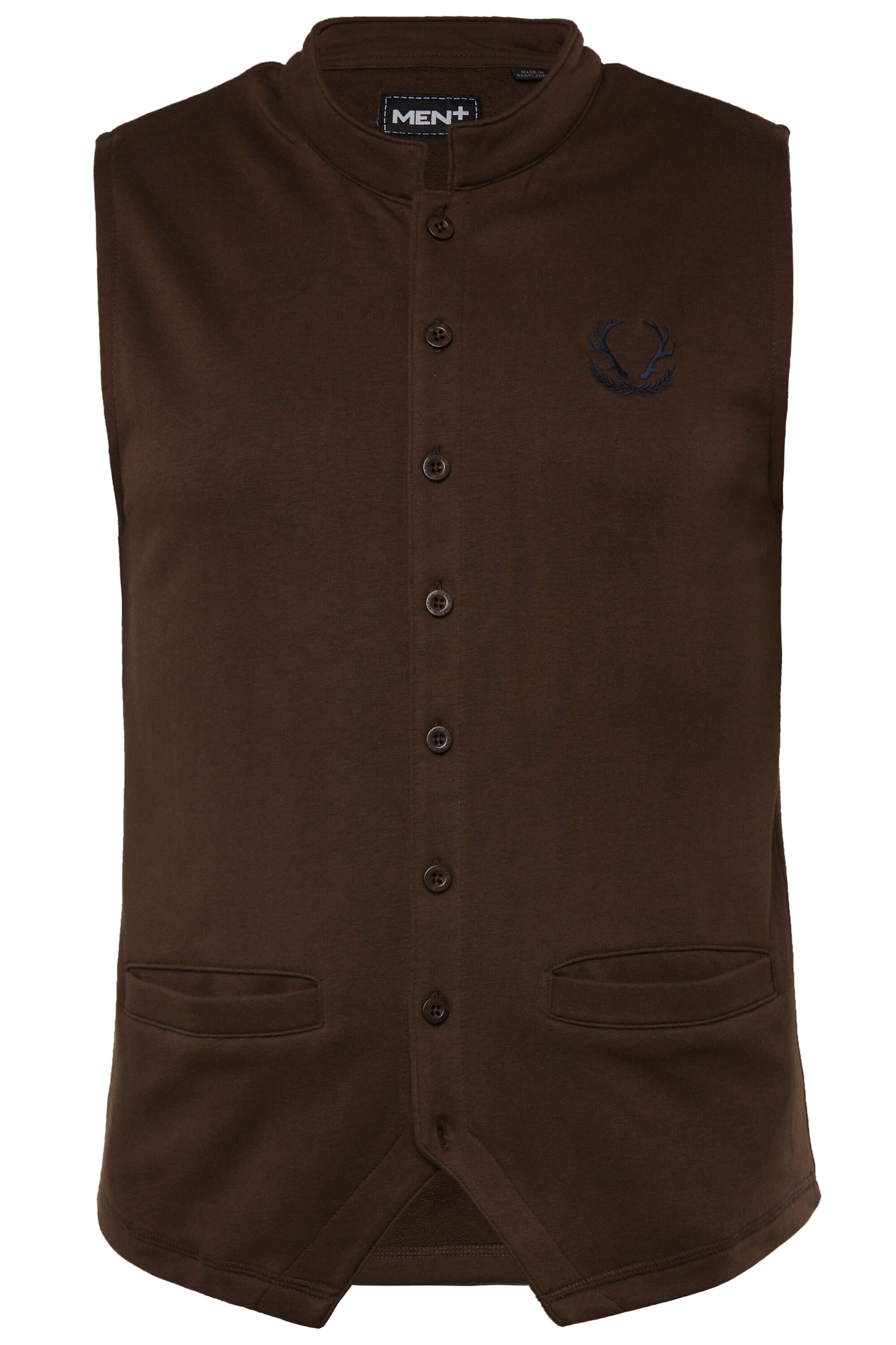 Men Plus Traditional vest in Brown: front