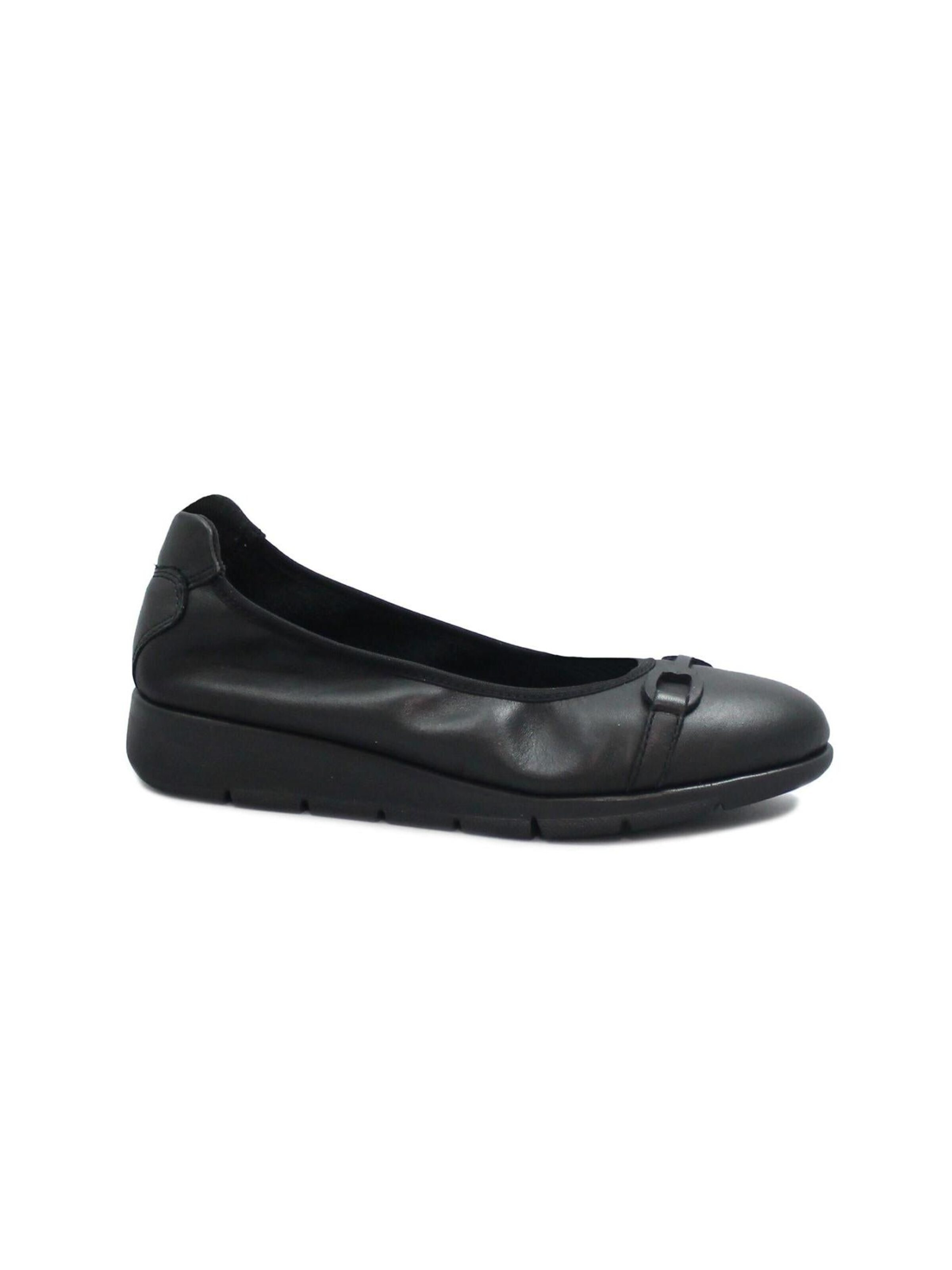 Frau Ballet Flats 'FRAU 51M4 nero scarpe donna ballerine elasticizzata pelle fibbia' in Black: front