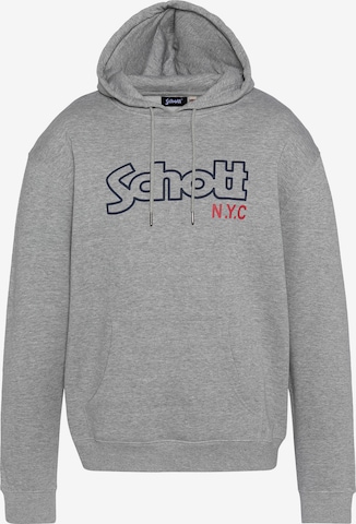 Schott NYC Sweatshirt in Grau: Vorderseite