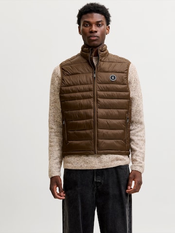 JACK & JONES Vest 'JJEKINGSLEY' in Brown: front