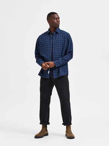 SELECTED HOMME Regular fit Button Up Shirt 'Reglee' in Blue