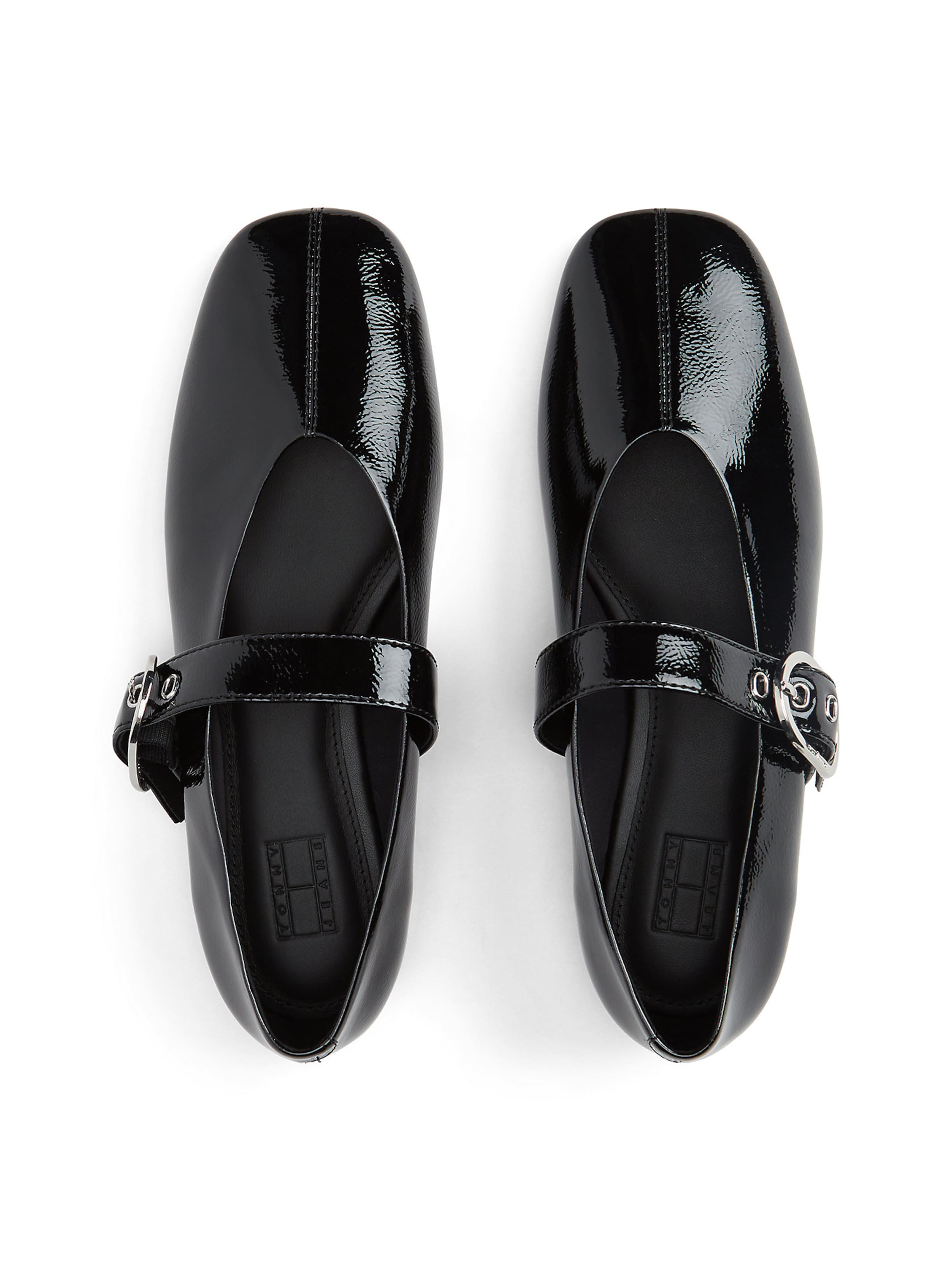 Tommy Jeans Strap ballerina in Black