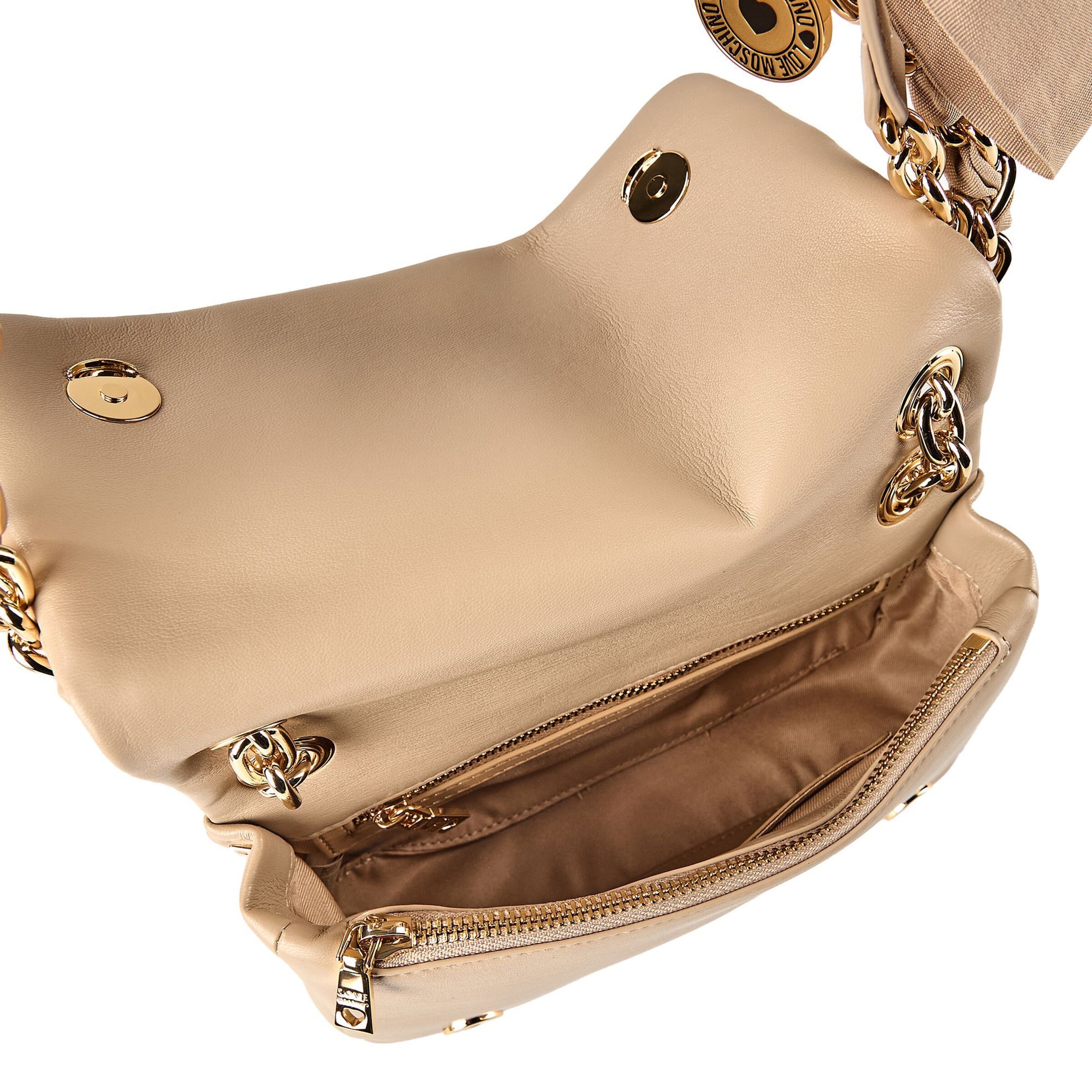 Sac bandoulière 'Frog' Love Moschino en beige